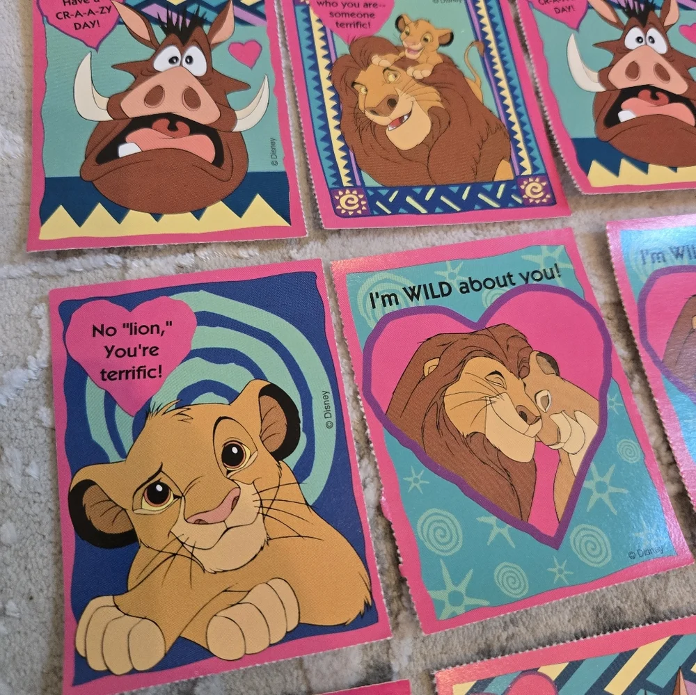 20 Vintage 1990s Lion King Valentine's Day Cards With Original Box